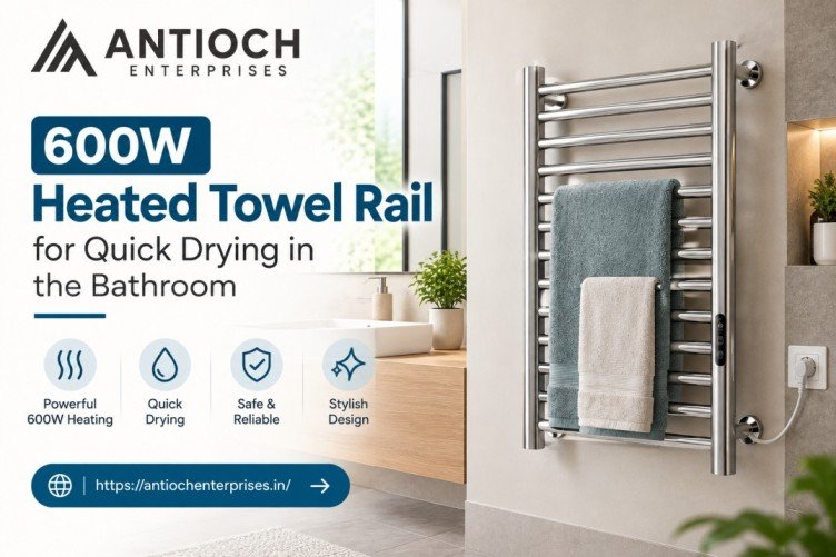 600W Heated Towel Rail for Quick Drying in the Bathroom