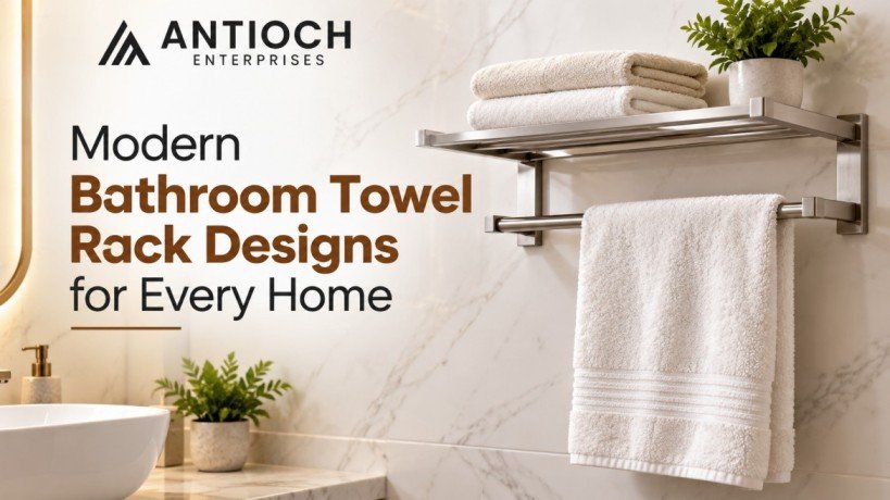 Modern bathroom towel racks